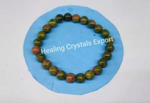 Unakite Mixed Tone Beaded Stretch Bracelet