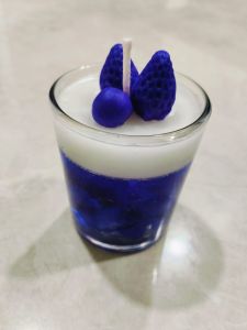 Blue Berry Glass Layered Aroma Candle