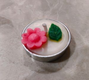 Floral Metal Tealight Mini Scented Candle