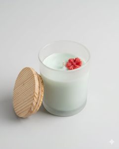 Luxury Frosted Glass Candle Jar with Wooden Lid Candle