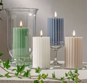 Luxury Ribbed Pillar Decor Scented Candle