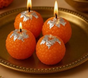 Decorative Festive Motichoor Laddu Candles Candle