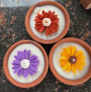 Multicolor Flower Diya Decorative Candle