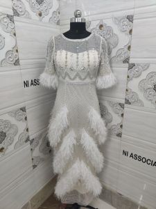 Luxury Dubai White Ankle Length Dress
