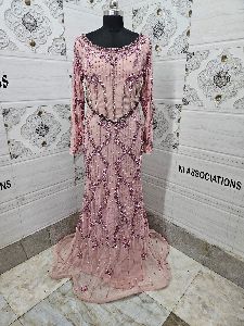 Pink Beaded Evening Dress