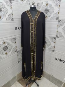 Black Gold Beaded Kaftan