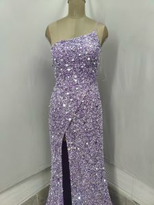 One Shoulder Sequin Prom Dress