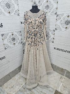 Embroidered Flared Ball Gown