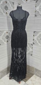 Black Embellished Long Maxi Dress