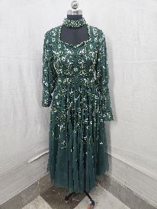 Green Embellished Midi Gown