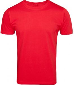 Mens Blood Red Round Neck T-Shirts