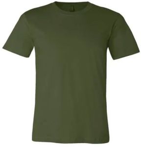 Mens Olive Green Round Neck T-Shirts