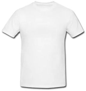 Mens White Round Neck T-Shirts