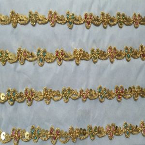 Premium Zari Embroidered Floral Lace Border