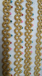 Premium Zari Embroidered Floral Lace Border
