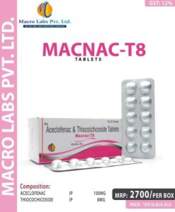 Aceclofenac 100mg+thiocochicoside 8 Mg