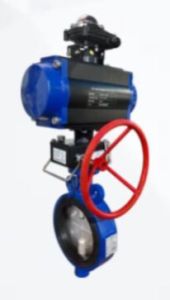 Pneumatic Actuated Butterfly Valve with Manual Override