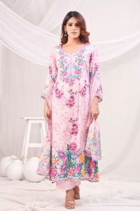 Pink Multicolor Digital Printed Cotton Kurta Set