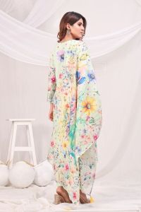 Sea Green Multicolor Digital Printed Cotton Kurta Set