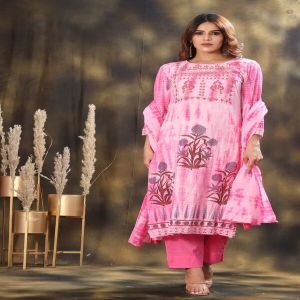 Shibori Printed Cotton Kurta Pant Dupatta Set