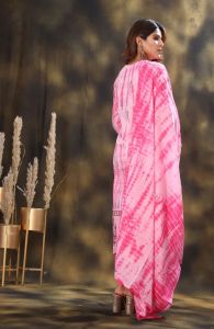Shibori Printed Cotton Kurta Pant Dupatta Set