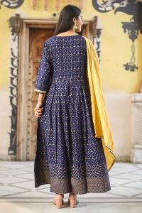 Vedic Ethnic Motifs Printed Sequins Anarkali Kurta