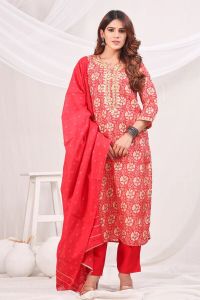Women Gotta Patti Uppada Silk Trousers Kurta Set