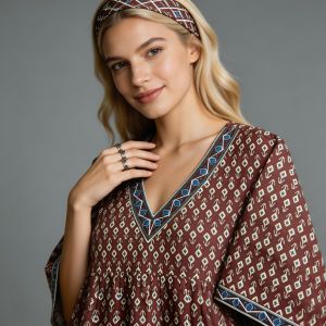Embroidered Cotton Jaipuri Embroidery Nighty