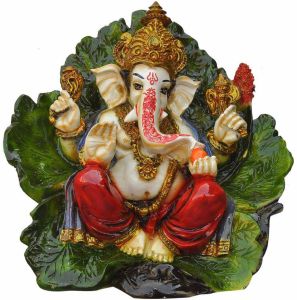 Ganpati Leaf Back Blessing Idol Statue