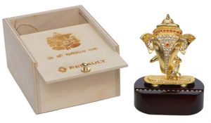 Golden Ganesh Car Dashboard Idol with Box