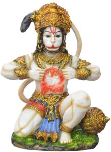 Hanuman Ji RAM Darbar Chest Opening Resin Statue