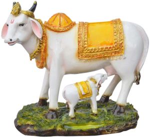 Kamdhenu Cow with Calf Sacred Idol Decorative Statue