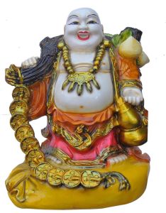 Laughing Buddha Wealth Coins Prosperity Idol