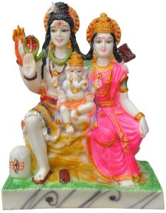Mahadev Parvati with Bal Ganesh Family Idol