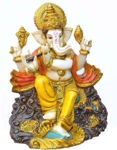 Musical Ganpati Veena Pose Decorative Murti