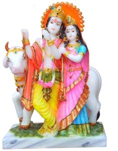 Radha Krishna Cow Idol Statue