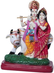 Radha Krishna Flute Cow Decorative Idol