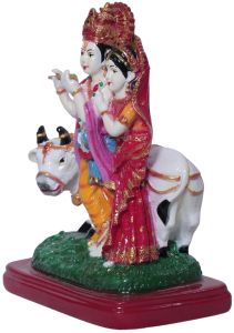 Radha Krishna Flute Cow Decorative Idol