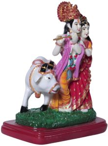 Radha Krishna Flute Cow Decorative Idol