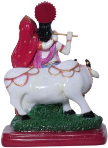 Radha Krishna Flute Cow Decorative Idol