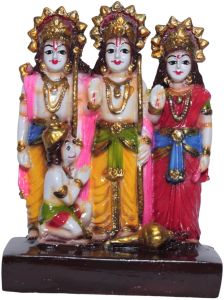 RAM Darbar Hanuman Marble Finish Decorative Idol