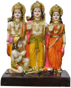 RAM Darbar Idol Set with Seated Hanuman Figurine