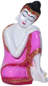 Resting Buddha Pink Peaceful Pose Decor Idol