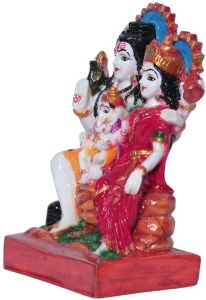 Shiv Parivar Ganesh Sitting Marble Finish Idol