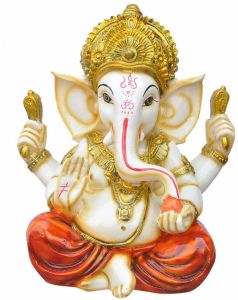 Shree Ganpati Blessing Hand Sitting Idol