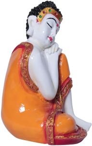 Sleeping Buddha Calm Pose Orange Decor Idol