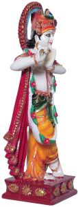 Standing Krishna Flute Marble Finish Decorative Idol