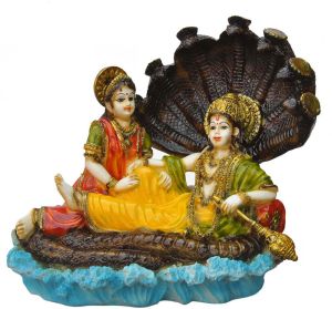 Vishnu Lakshmi Sheshnag Reclining Idol Decorative Statue