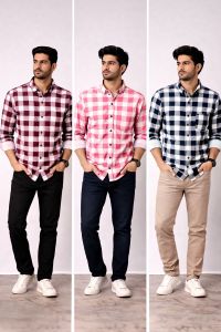 Men Checked Laffer Fabric Casual Shirt