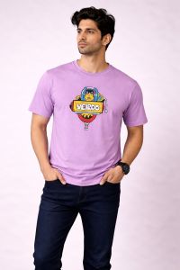 Men Printed Graphic Oversized Purple T-Shirt